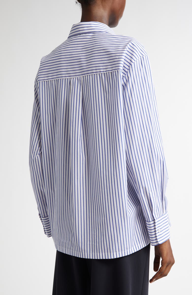 Max Mara Tata Stripe Cotton Button-Up Shirt, Alternate, color, 