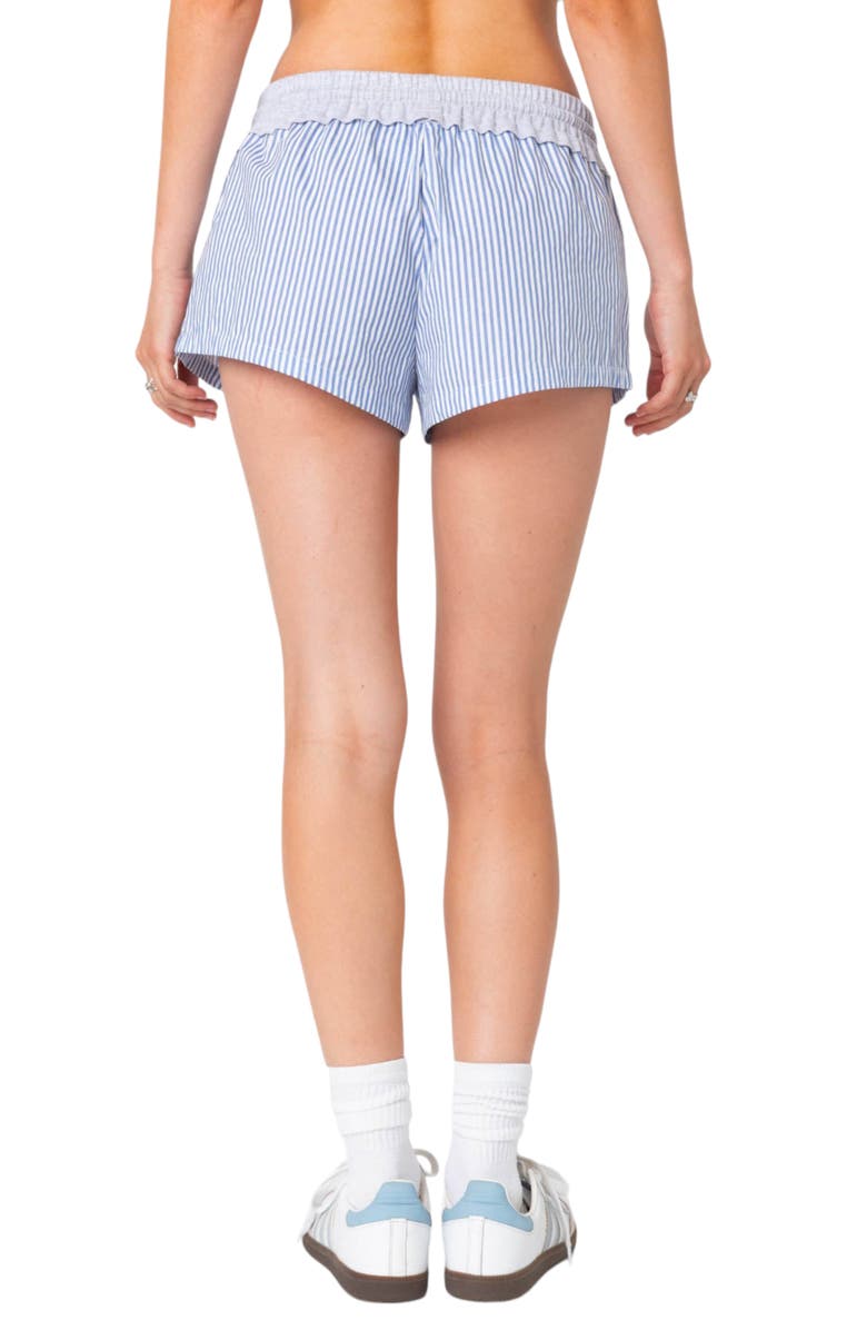EDIKTED Riva Stripe Drawstring Shorts, Alternate, color, Blue
