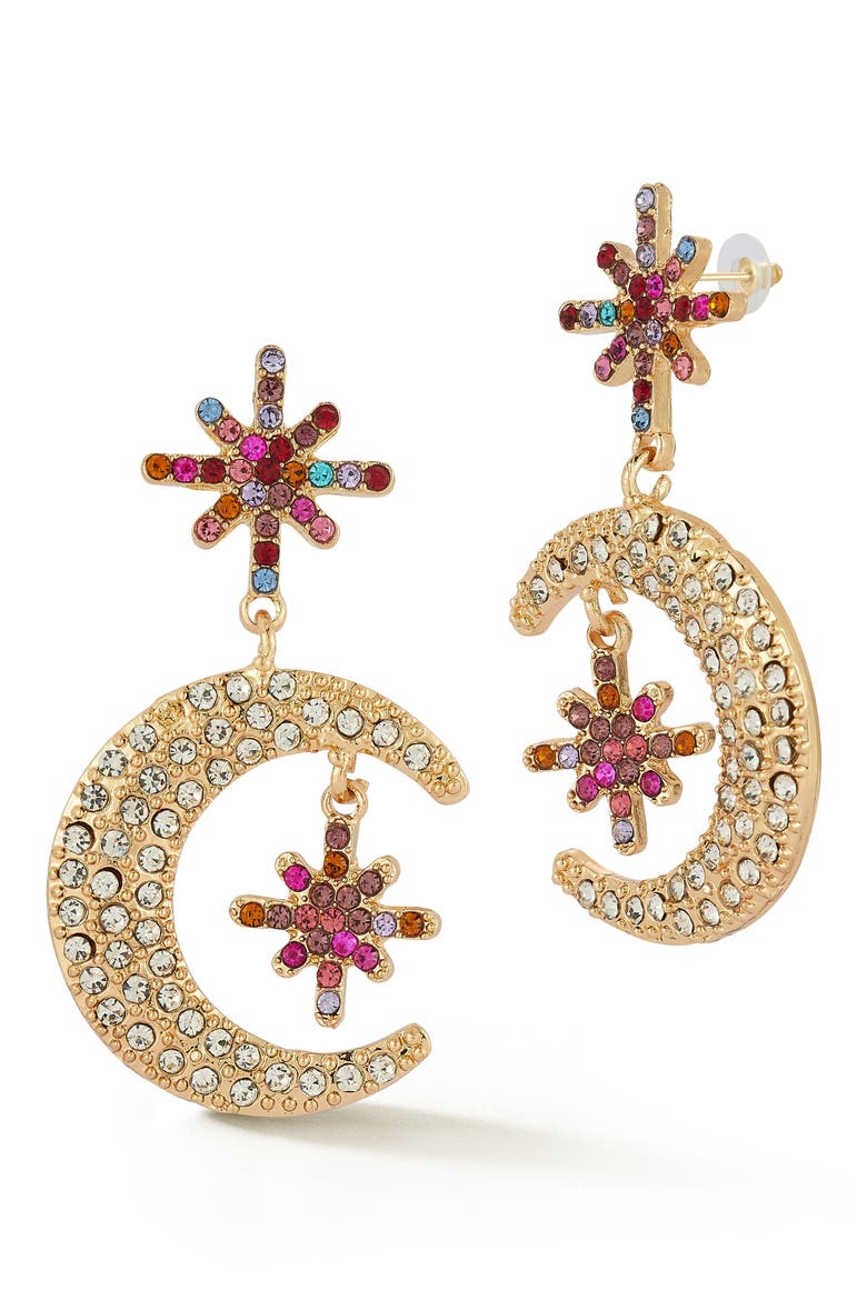 Celestial Drop Earrings, Main, color, GOLD