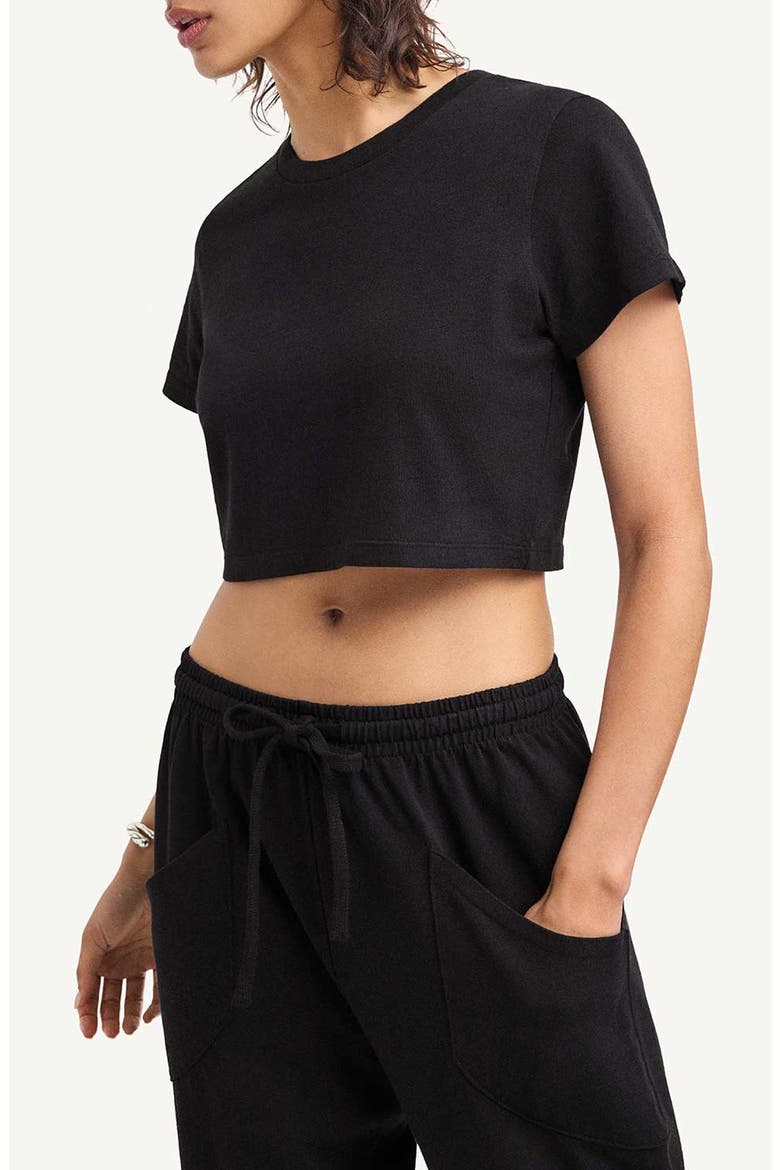 Coast Cotton Crop T-Shirt, Alternate, color, BLACK