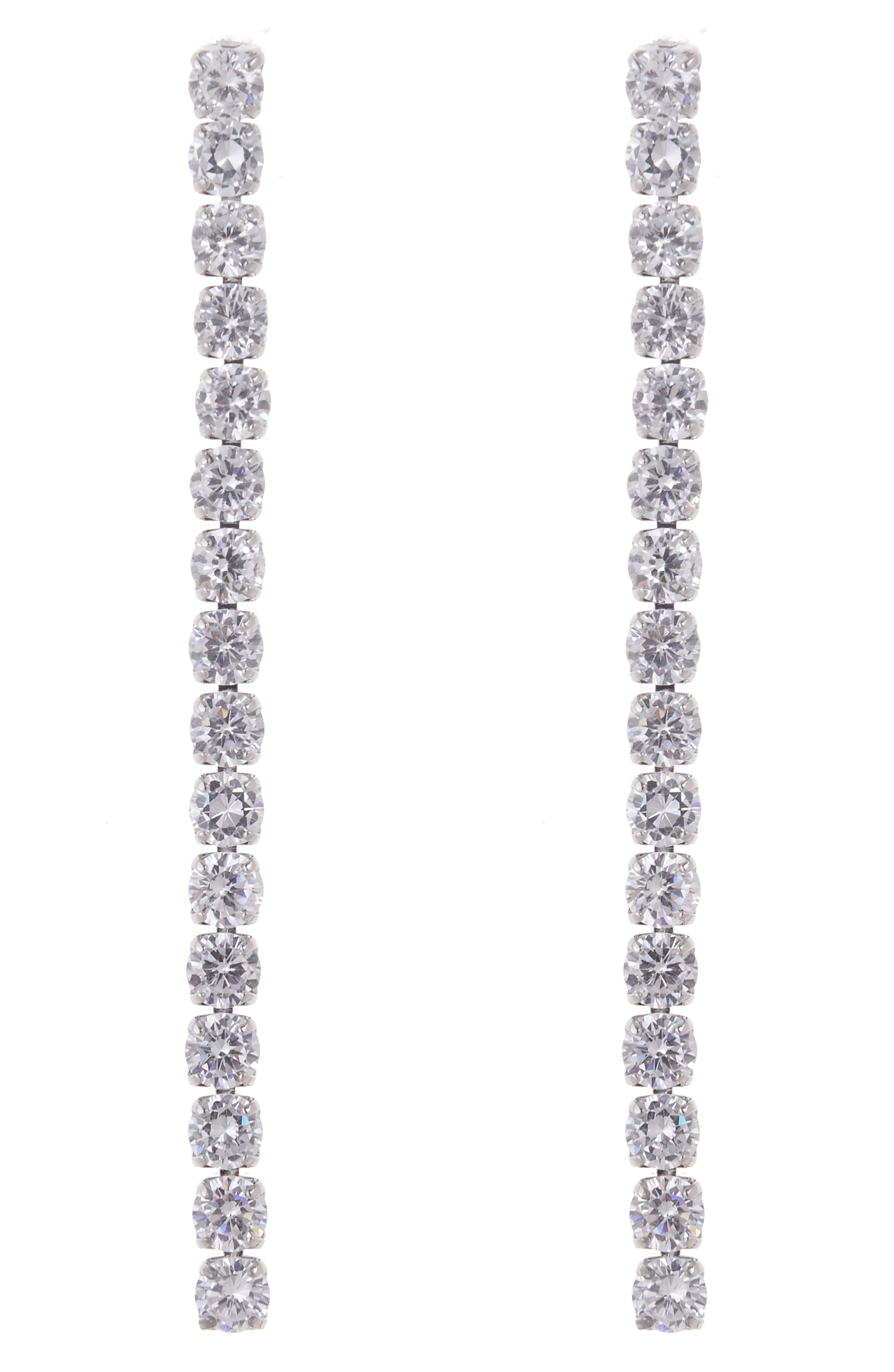 ZAXIE By Stefanie Taylor Cubic Zirconia Linear Earrings