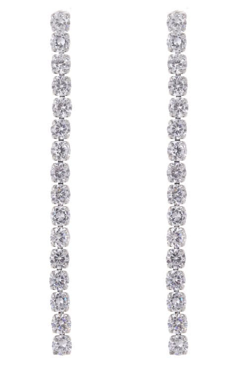 Cubic Zirconia Linear Earrings