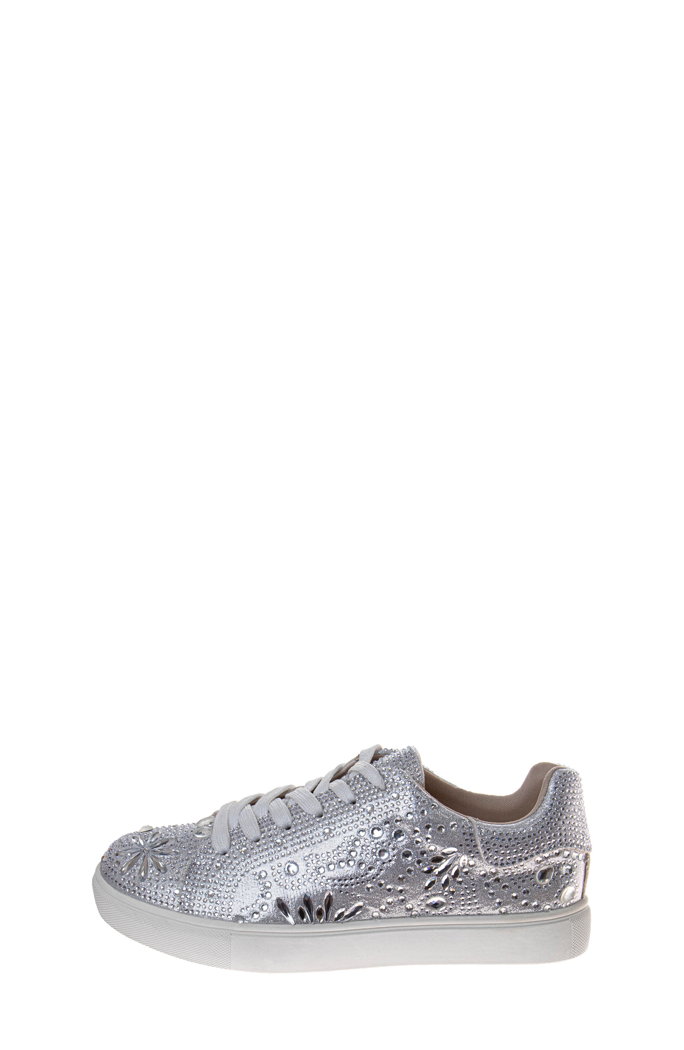 BADGLEY MISCHKA Kids
 Glitzy Sneaker, Alternate, color, Silver