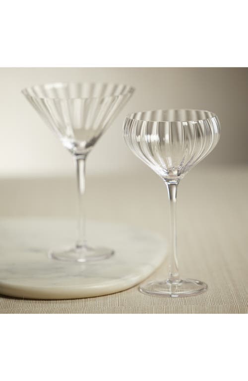 Zodax Malden Optic Set Of 4 Cocktail Glasses In Transparent
