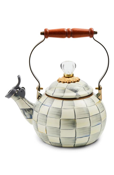 Sterling Check® Enameled Steel 2-Quart Whistling Tea Kettle