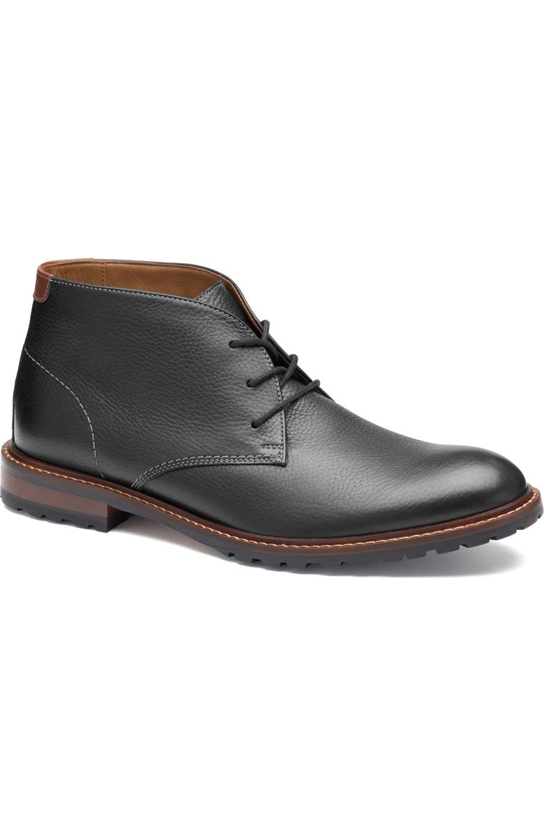 Johnston & Murphy Boswell Chukka Boot, Main, color, Black Full Grain