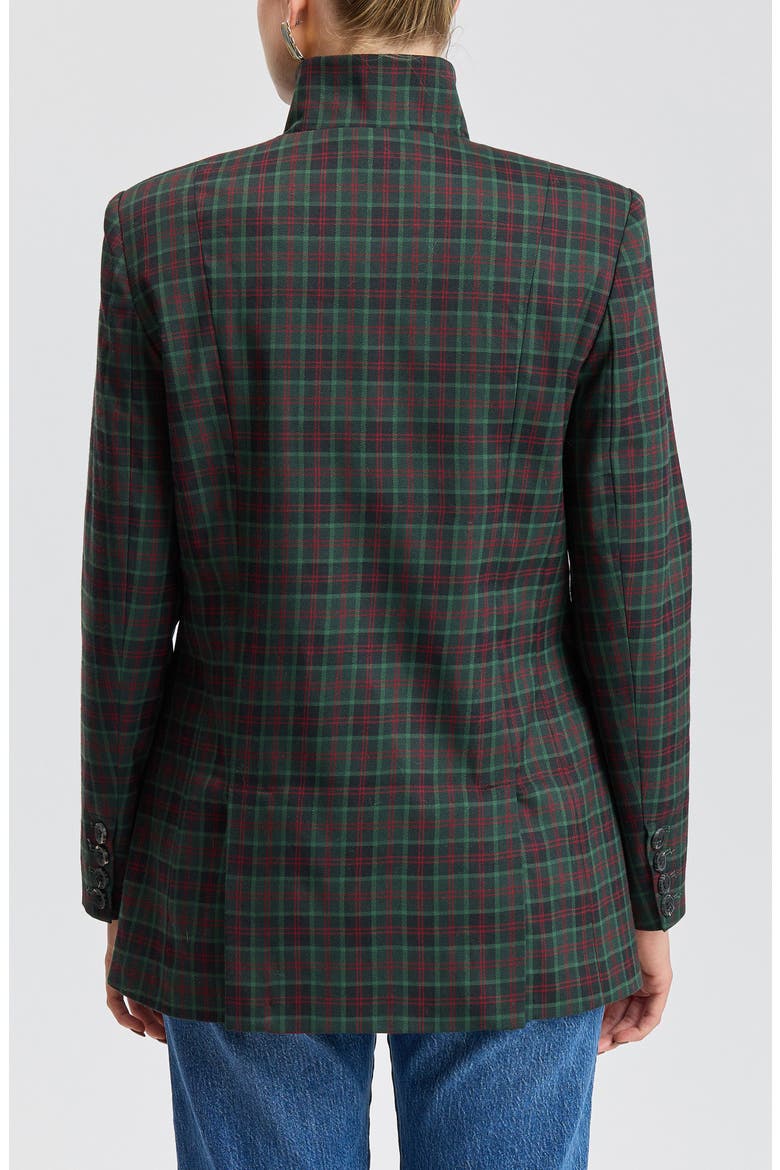 Check Boxy Blazer, Alternate, color, GREEN/ RED PLAID