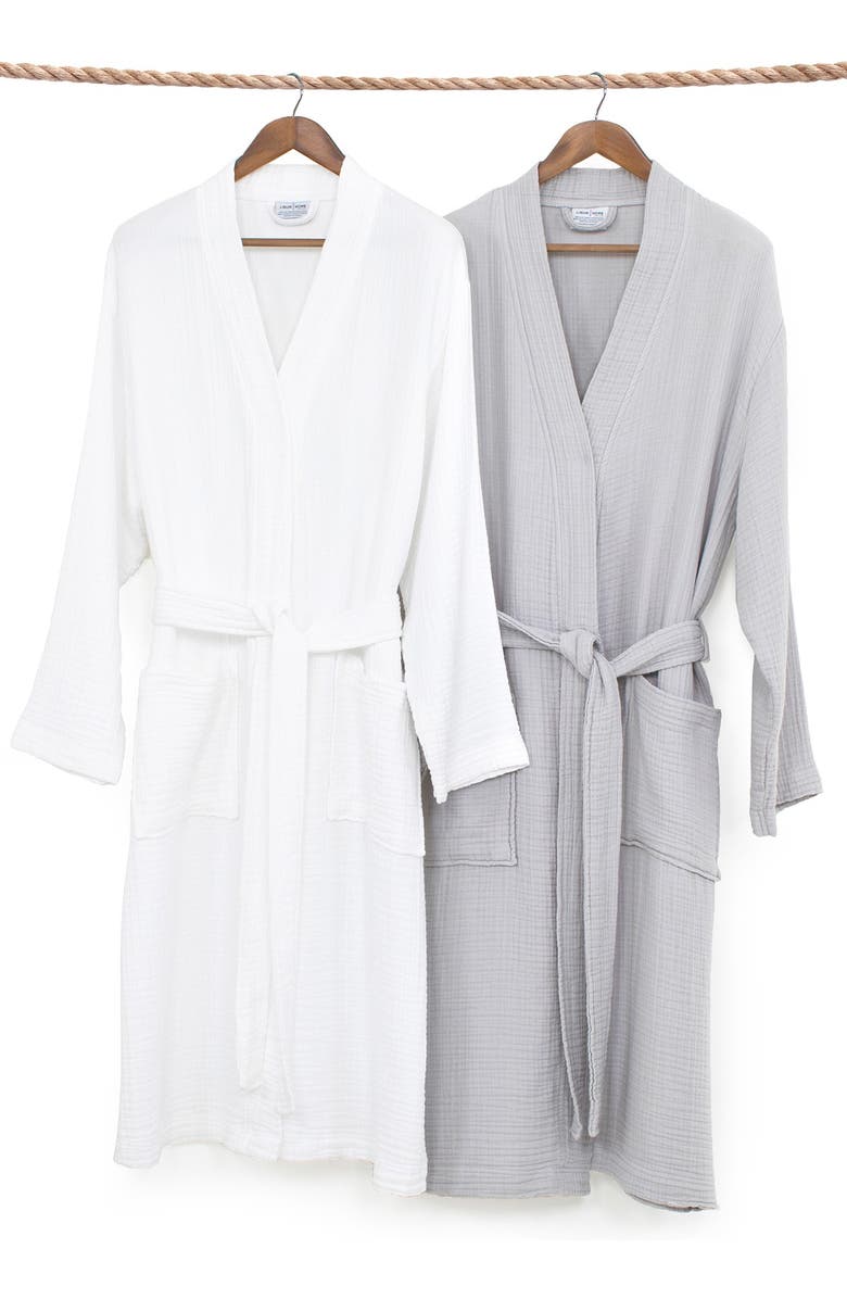 Linum Home Textiles Smyrna Hotel/Spa Luxury Robe, Alternate, color, Gray