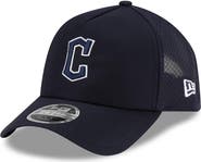 New Era Men's New Era Navy Cleveland Guardians 2026 Batting Practice Apex 9FORTY Adjustable Trucker Hat