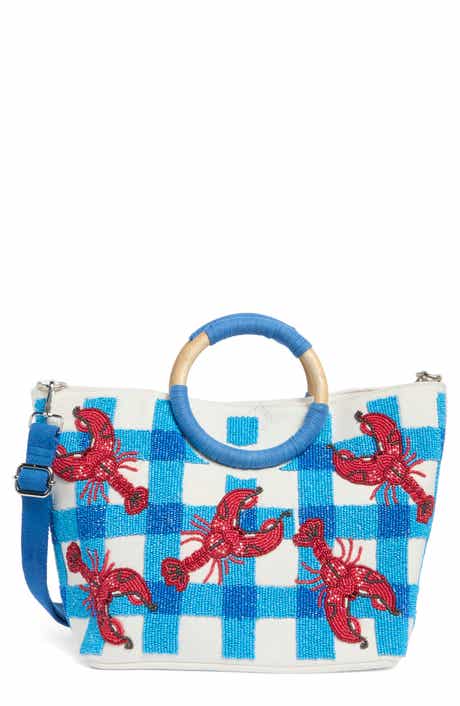 Beaded East/West Tote Bag