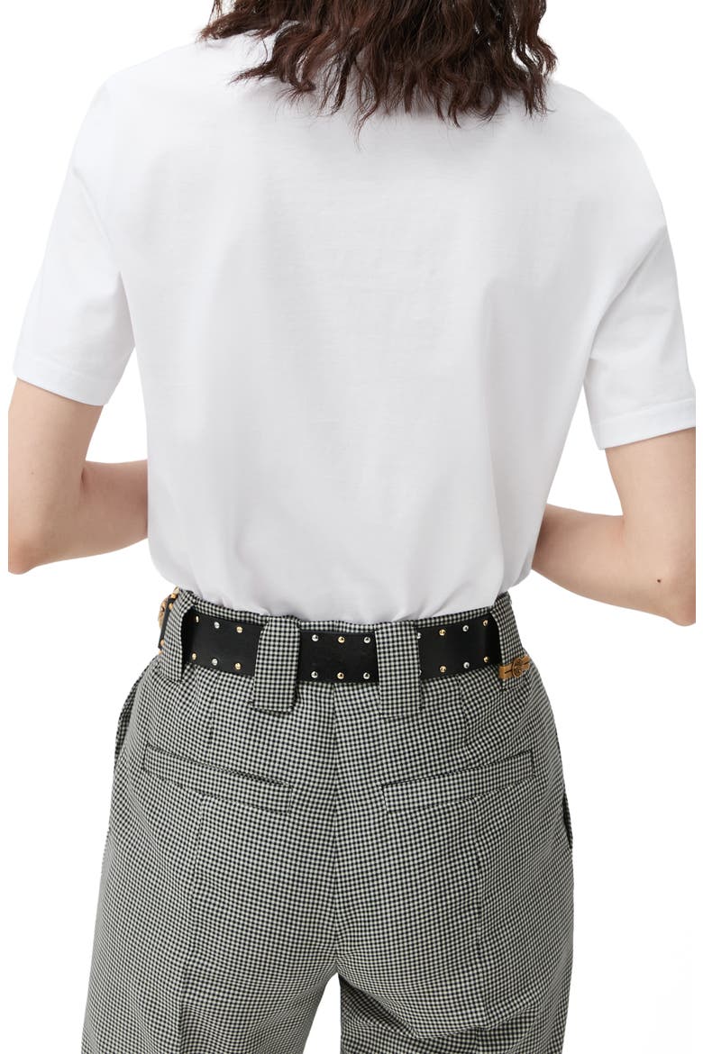 Crystal Embellished Logo Cotton T-Shirt, Alternate, color, OPTICAL WHITE