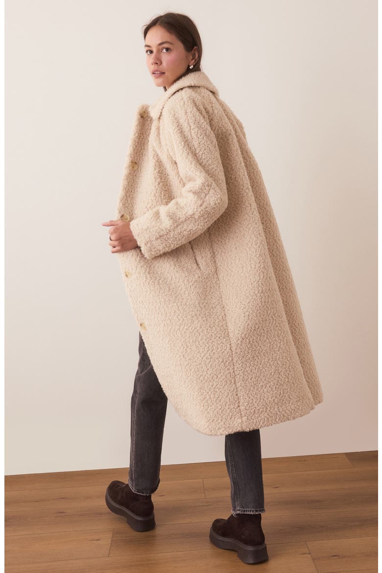Faux Shearling Coat, Alternate, color, CREAM