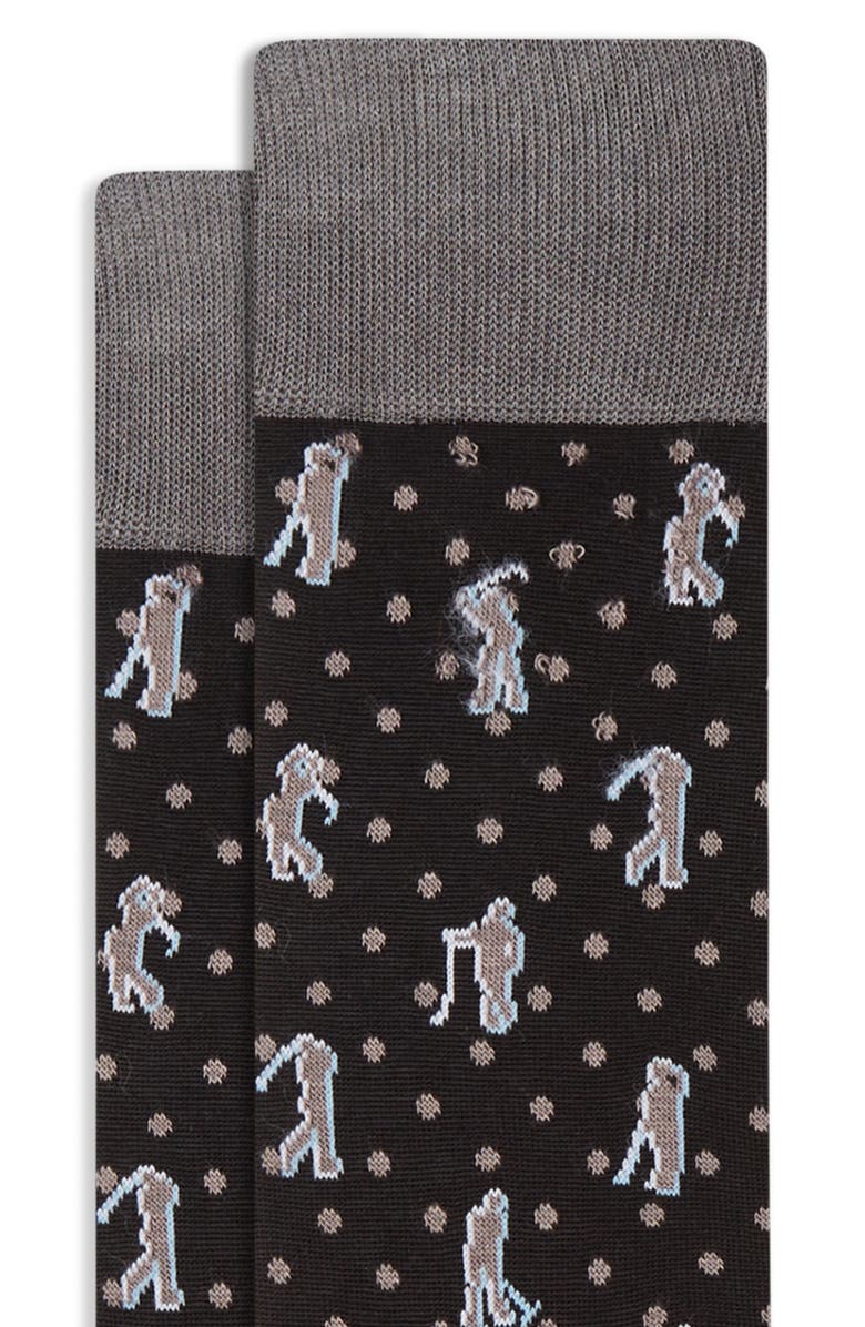 Bugatchi Golf Dot Mercerized Cotton Blend Dress Socks, Alternate, color, 
