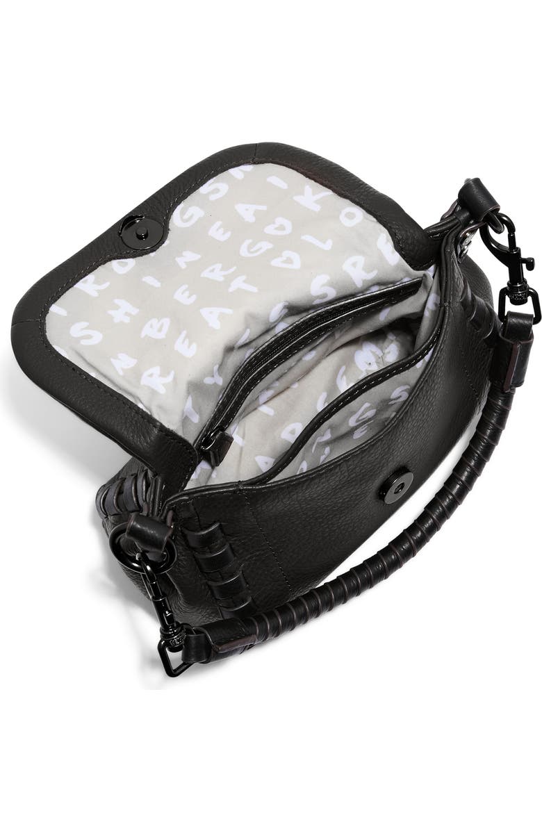 AIMEE Mini Zen Leather Crossbody Bag, Alternate, color, Black