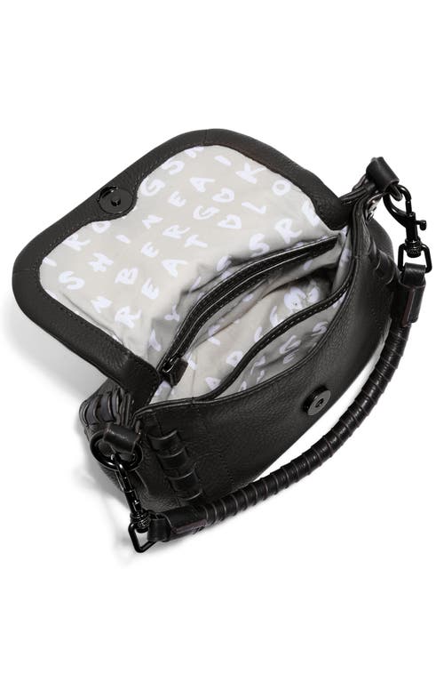 Aimee Mini Zen Leather Crossbody Bag In Black