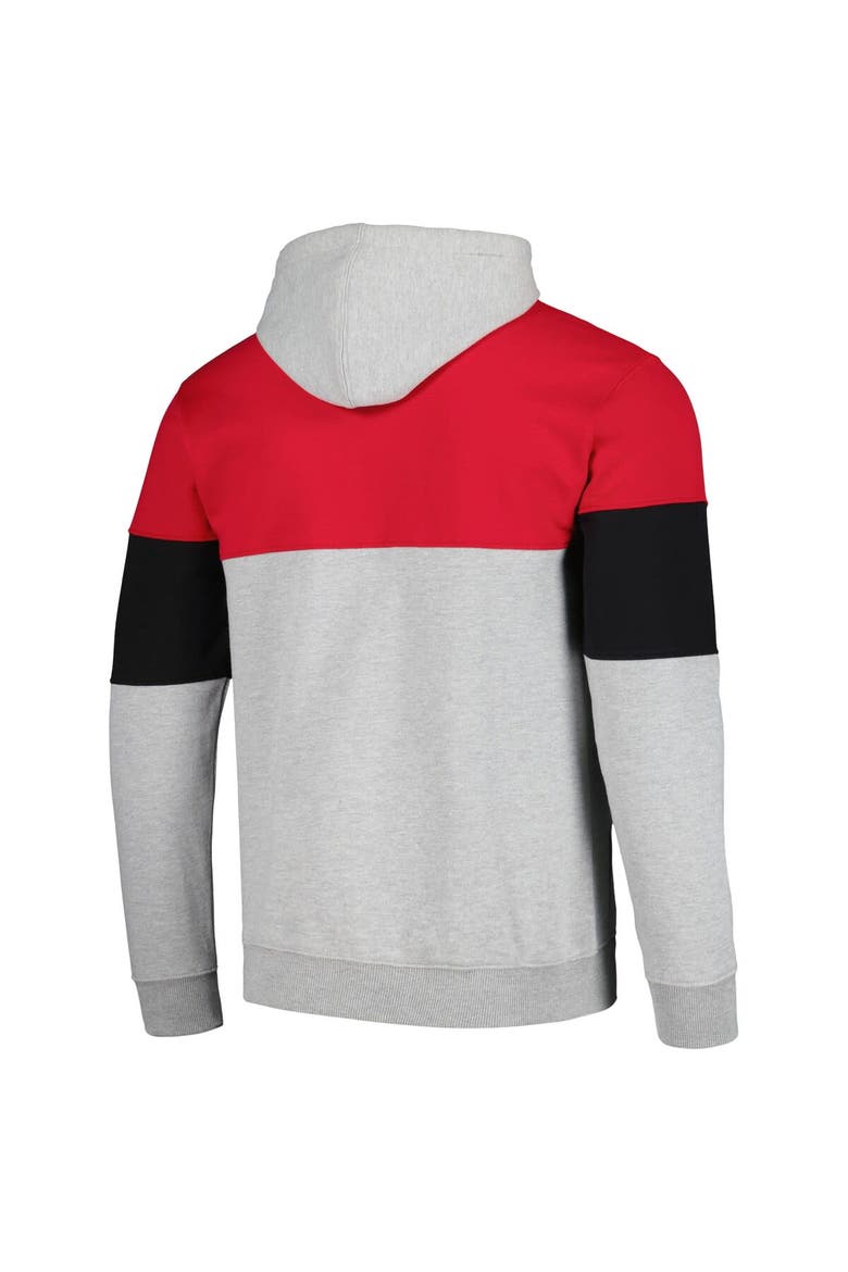 Men's Fanatics Branded Red Chicago Bulls Contrast Pieced Pullover Hoodie, Alternate, color, Red