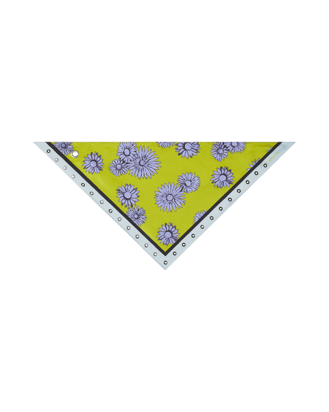 Triangle Silk Scarf With Marguerite Motifs