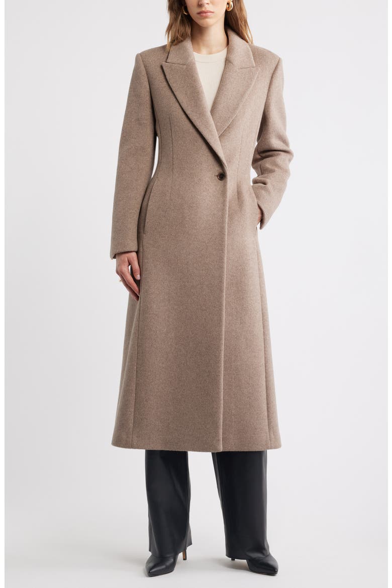 Sculpted Wool & Cashmere Blend Coat, Main, color, TAN MINK HEATHER