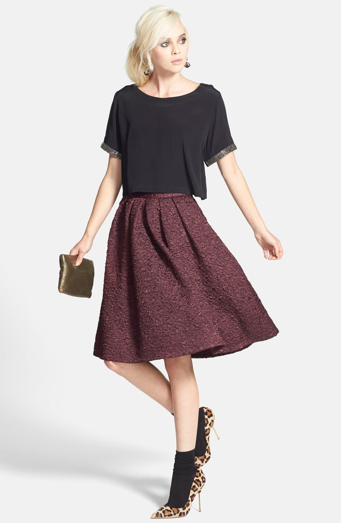 'Britton' Pump, Alternate, color, BEIGE COMBO HAIR CALF