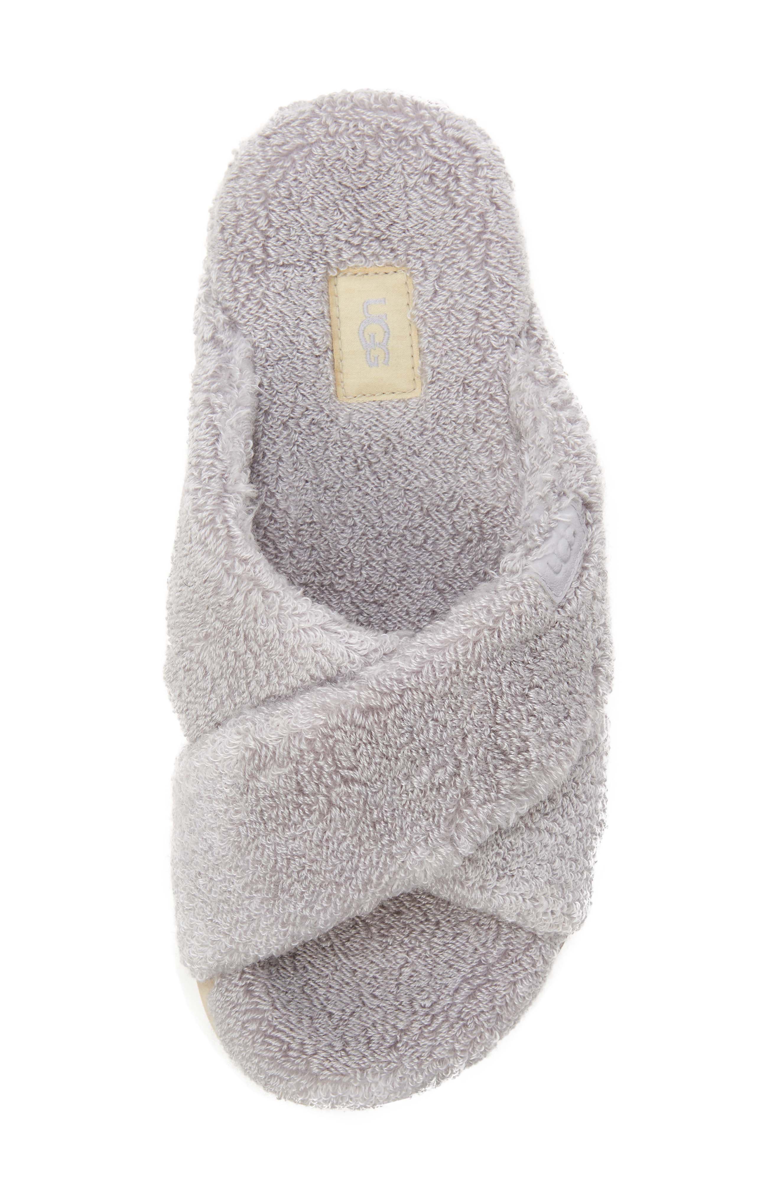 Fuzz Sugar Terry Crossover Slide Slipper, Alternate, color, METAL GREY