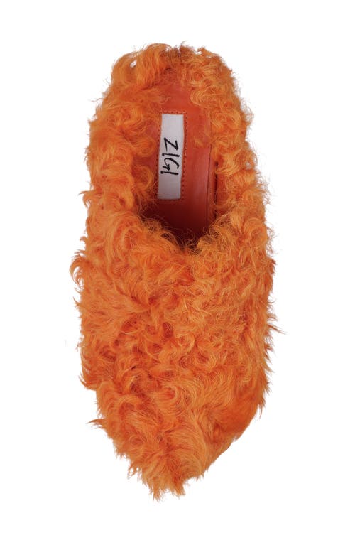 Zigi Fauna Genuine Shearling Platform Clog Slipper In Orange