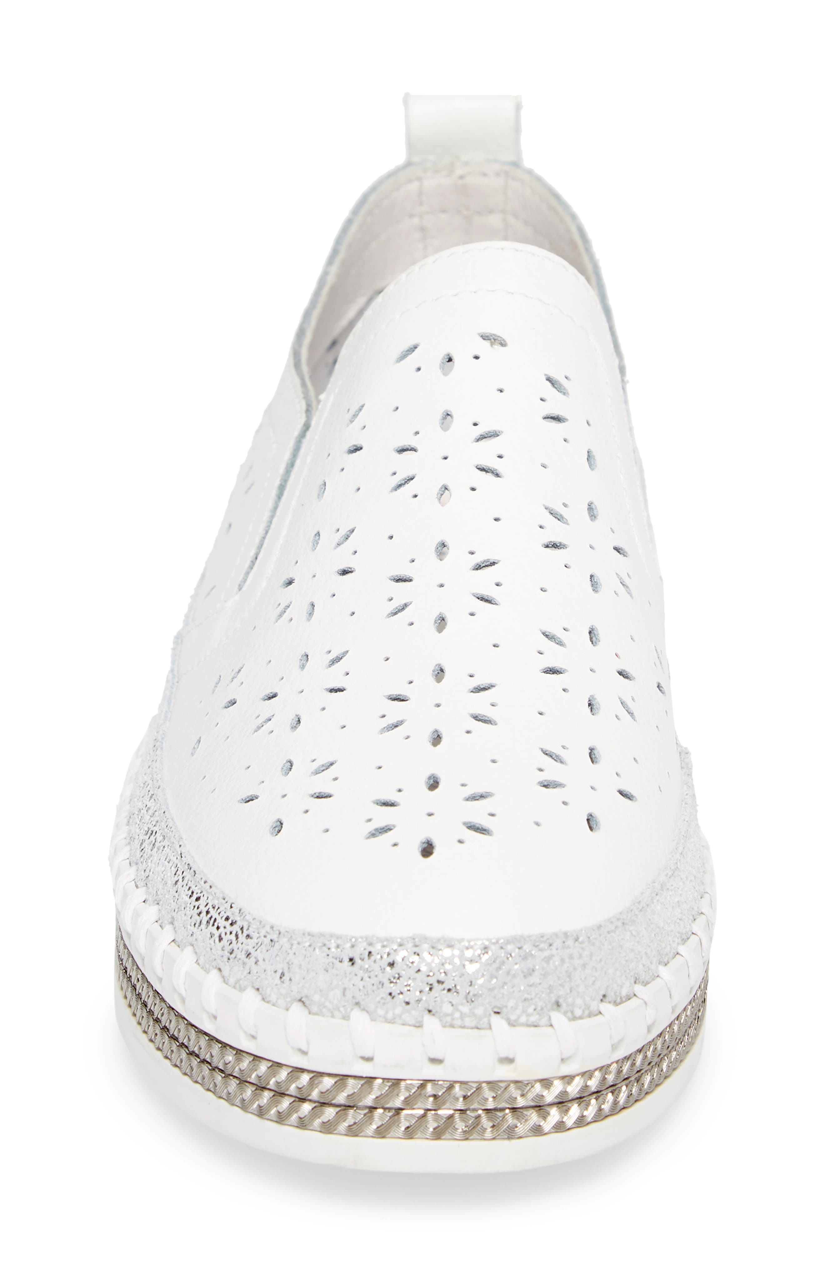 Perforated Slip-On Sneaker, Alternate, color, WHITE