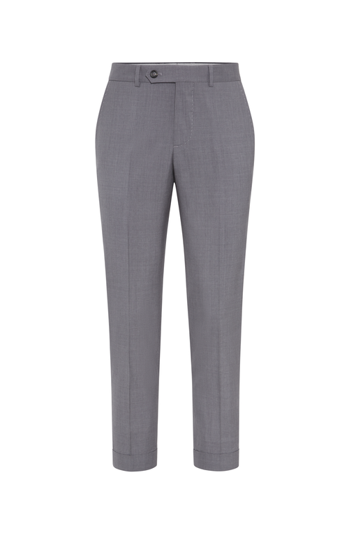 Brunello Cucinelli Men's Super 150s Lightweight Virgin Wool And Silk Formal Fit Trousers In Grey