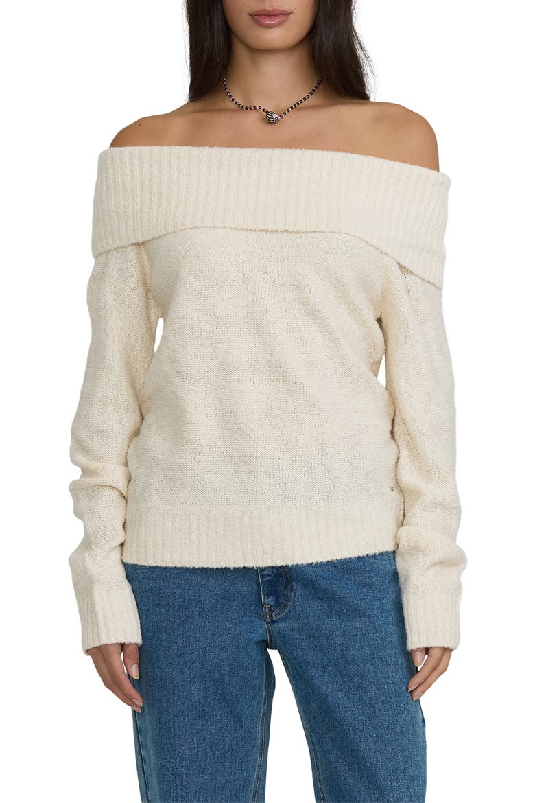 Drift Off Shoulder Sweater, Main, color, SALT CRYSTAL