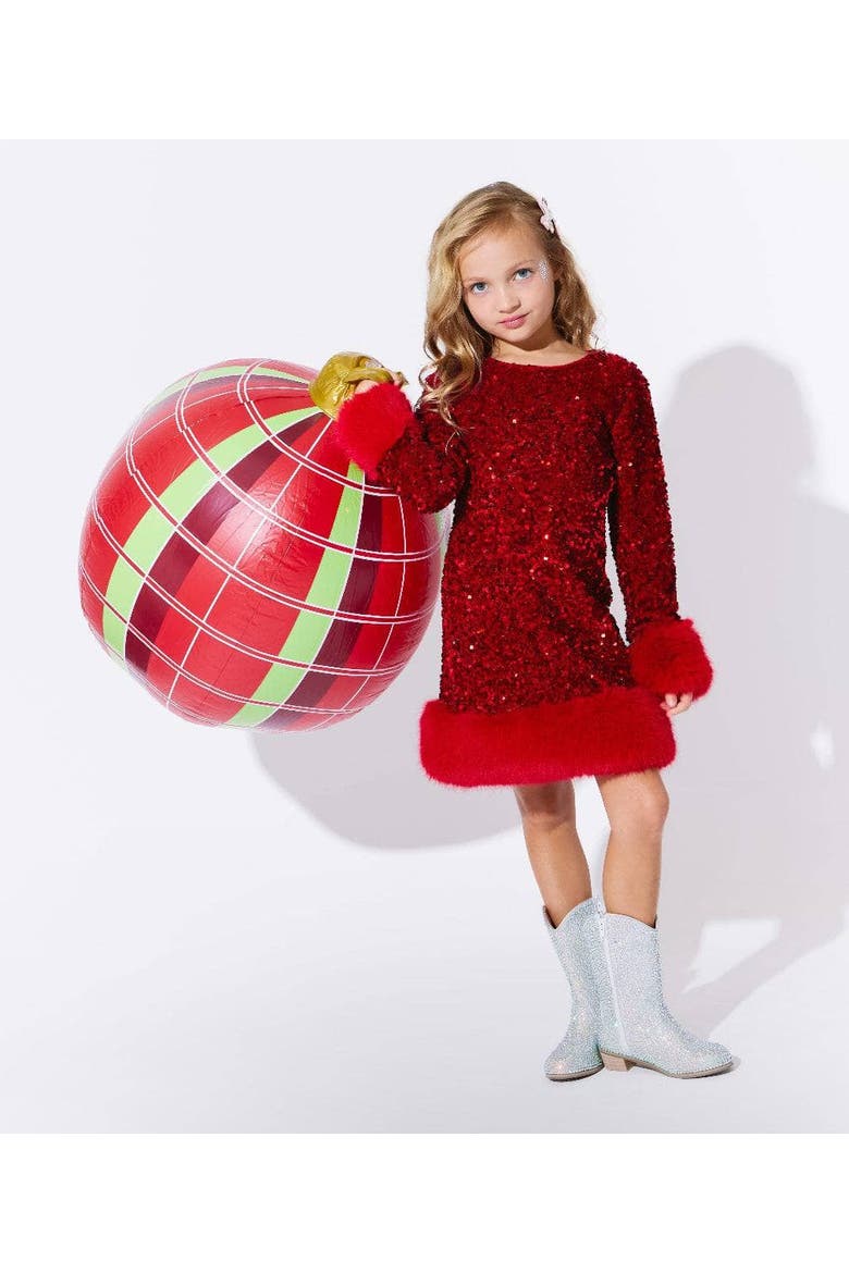 Shimmer Dress, Alternate, color, Red