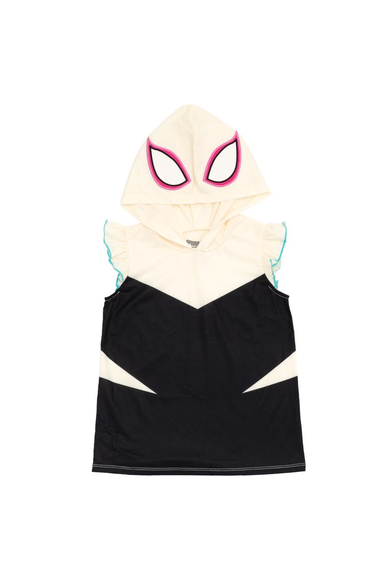 Spider-Man Cosplay 2-Piece Sleeveless Hoodie and Shorts Set, Alternate, color, Teal Ghost Spider