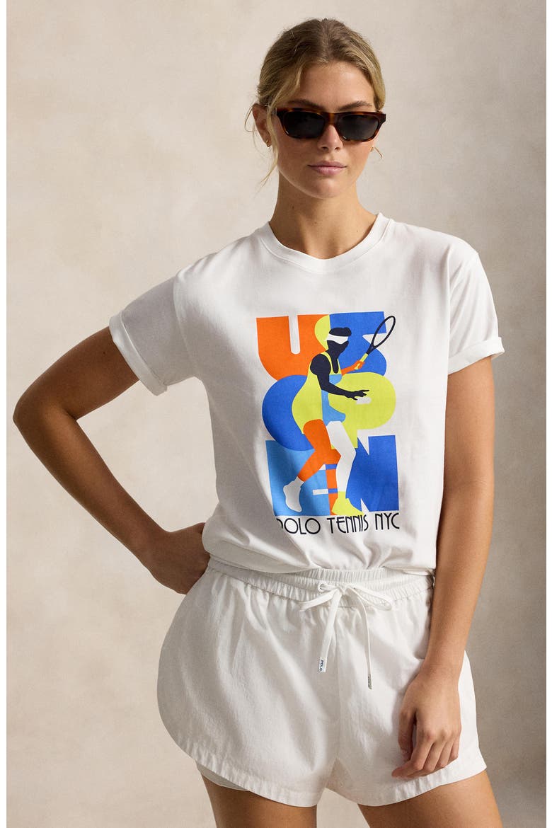 US Open® Collection Tennis Graphic Cotton Jersey T-Shirt, Alternate, color, WHITE