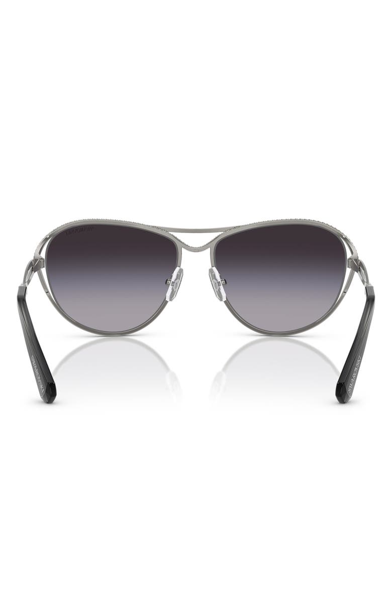 Swarovski 59mm Gradient Pilot Sunglasses, Alternate, color, Gunmetal