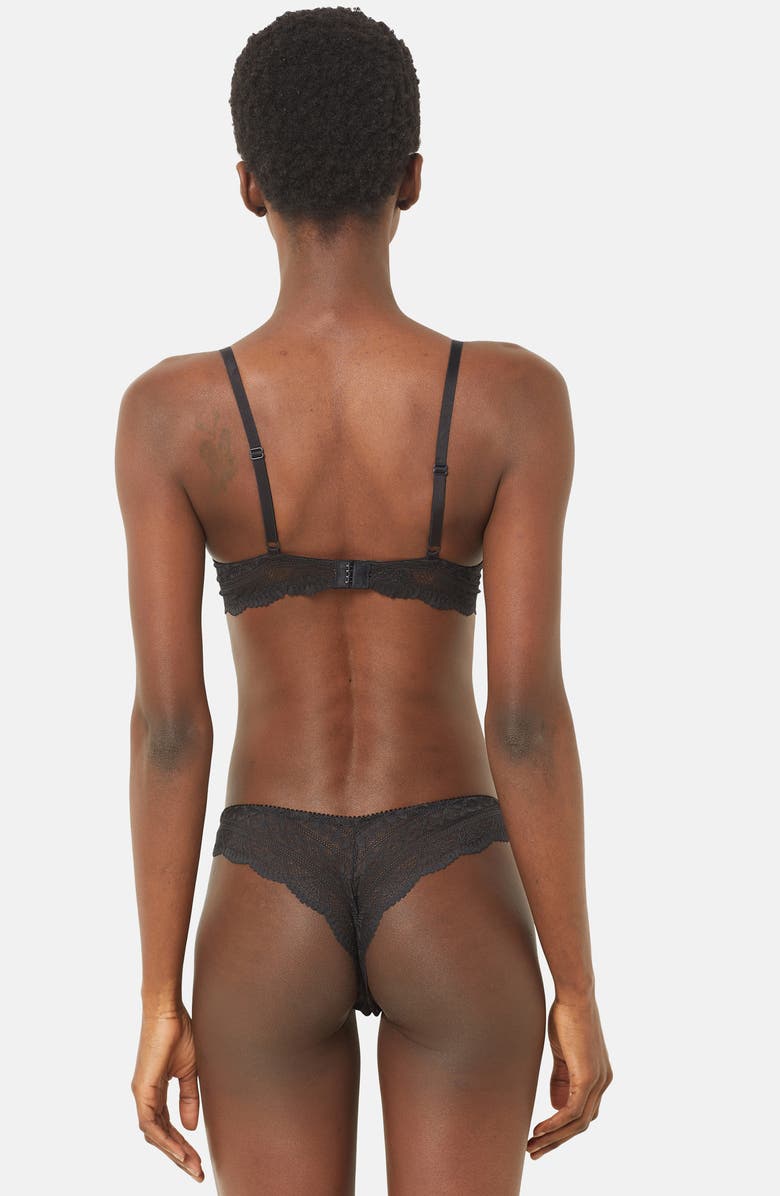 Etam Idole Lace Tanga, Alternate, color, Black
