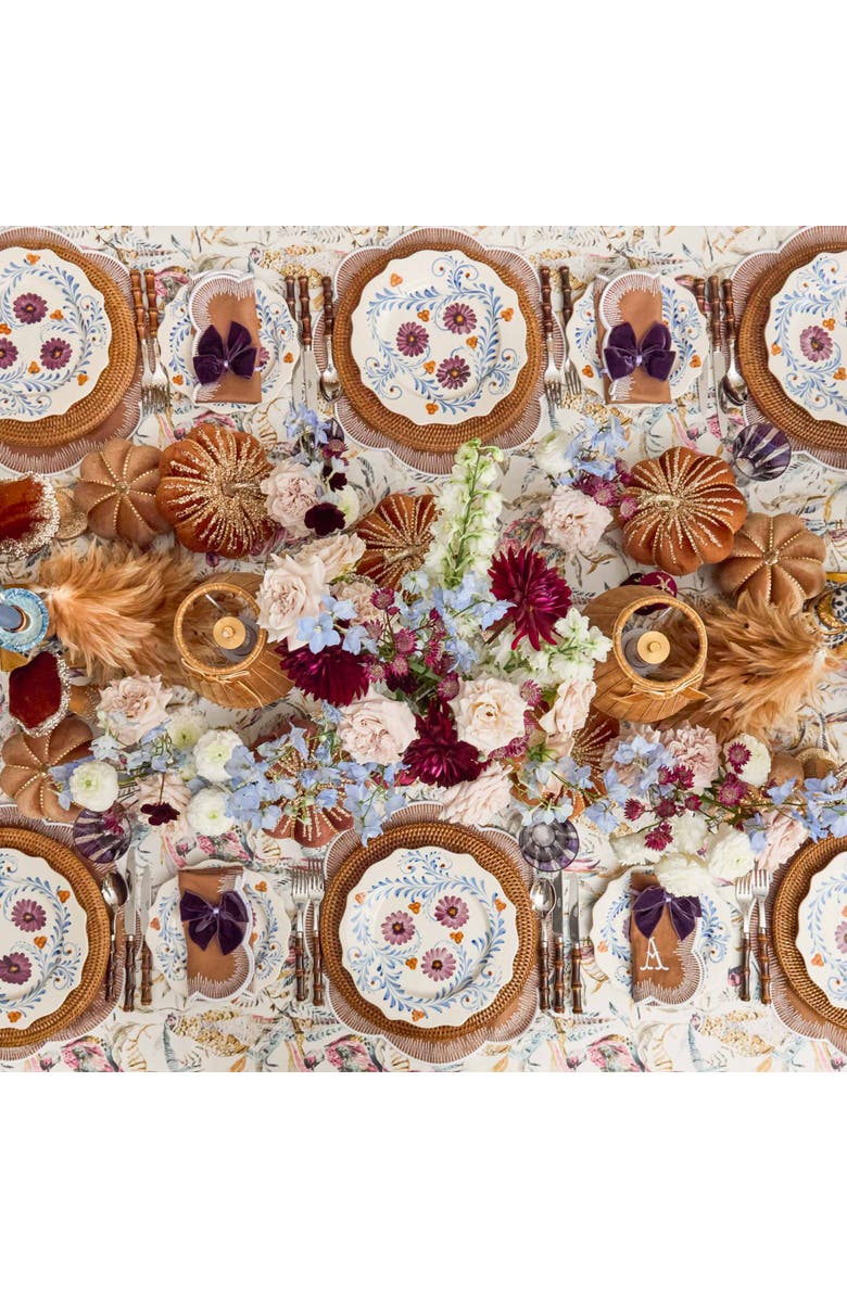 Mrs. Alice Damson Flowers Dinner Plates, Alternate, color, Purple