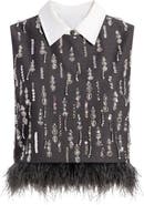 Cinq à Sept Selene Embellished Feather Top