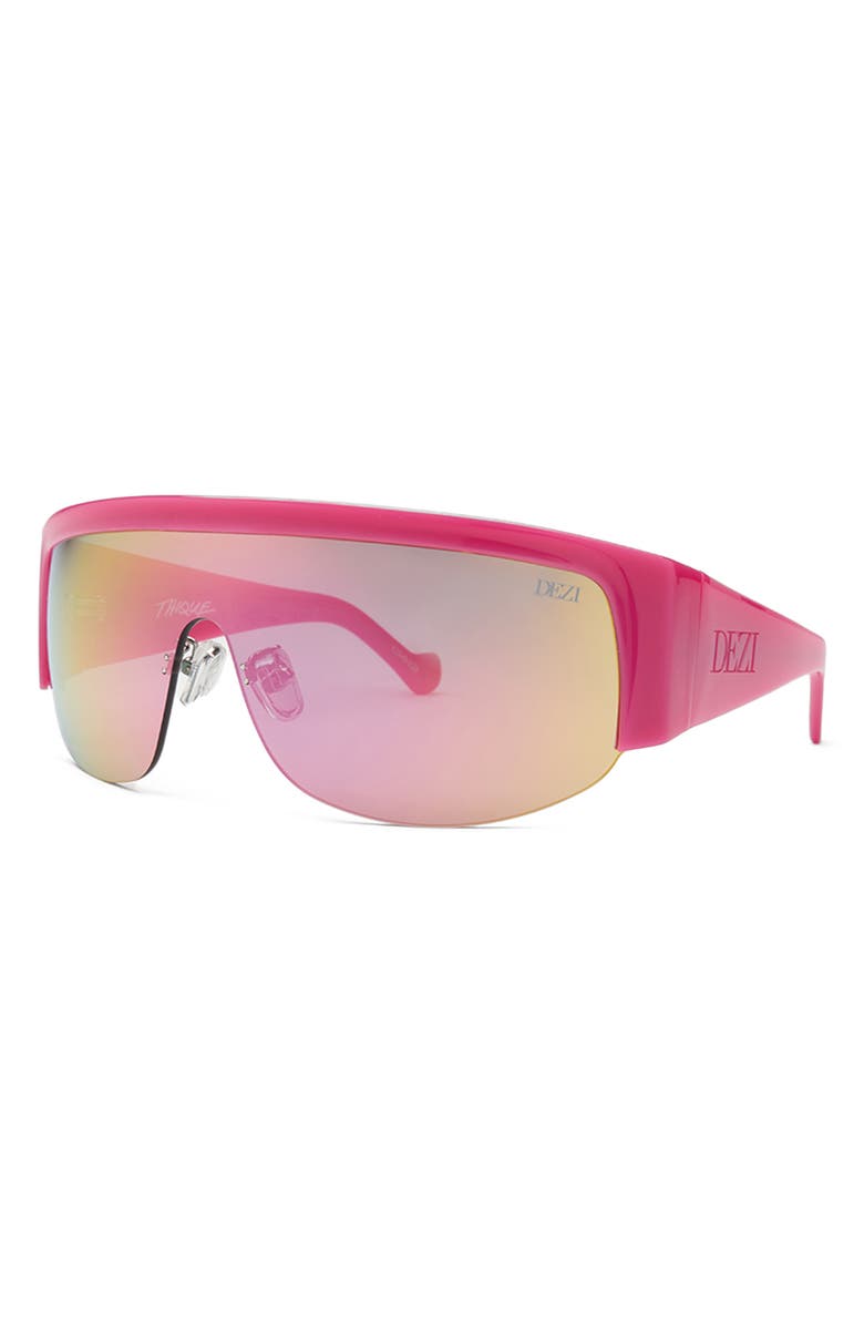 DEZI Thique 125mm Oversize Shield Sunglasses, Alternate, color, Hot Pink/ Pink