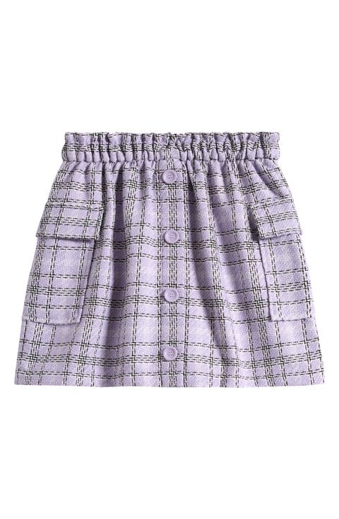 Kids' Plaid Tweed Cargo Skirt (Big Kid)