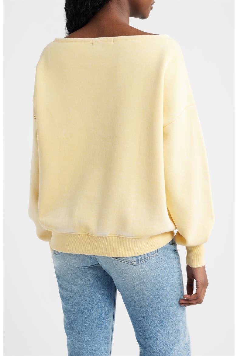 New York Off the Shoulder Graphic Sweatshirt, Alternate, color, YELLOW