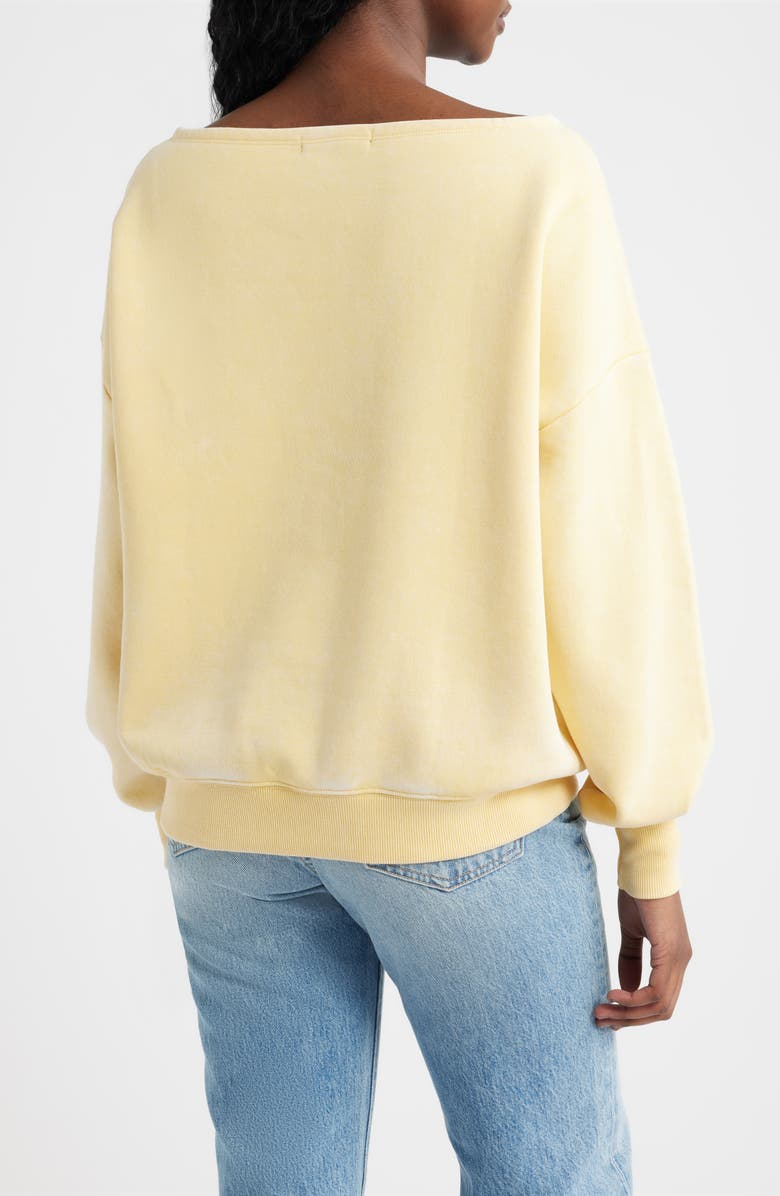 Vinyl Icons New York Off the Shoulder Graphic Sweatshirt, Alternate, color, Yellow