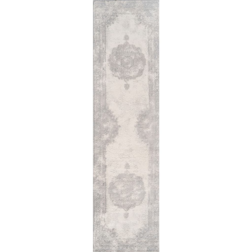 Jonathan Y Rosalia Cottage Medallion Area Rug In Gray/ivory