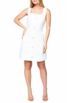 CIEBON Alanni Topstitch Detail Cotton Blend Dress