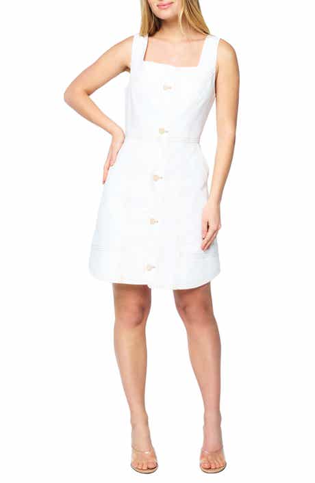 CIEBON Alanni Topstitch Detail Cotton Blend Dress