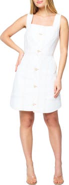 CIEBON Alanni Topstitch Detail Cotton Blend Dress