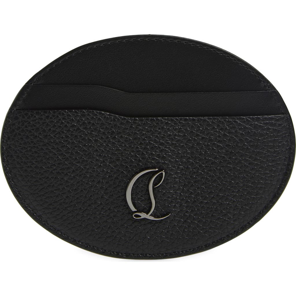 Christian Louboutin Mooncrest Galet Leather Oval Card Case