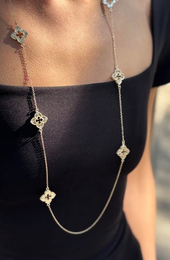Mother-of-Pearl Clover Station Necklace