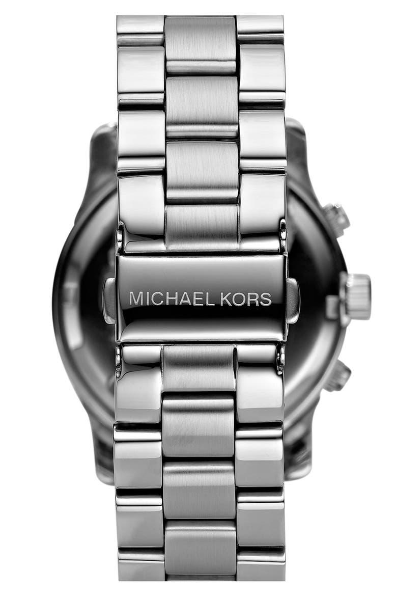 'Runway' Mother of Pearl Chronograph Watch, 38mm, Alternate, color, MOP/ SILVER