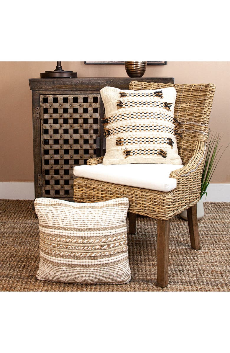 PARKLAND COLLECTION Jace Transitional Beige Throw Pillow, Alternate, color, Beige