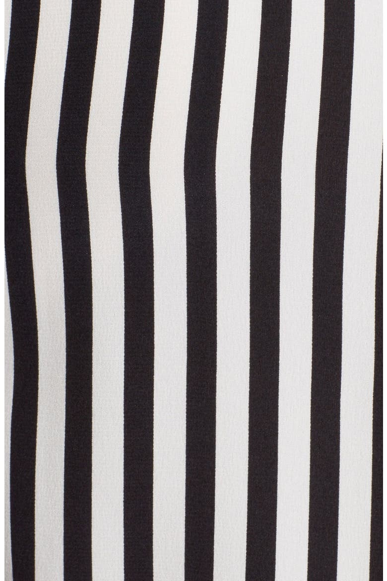 'Chika' Stripe Silk Shirt, Alternate, color, BLACK