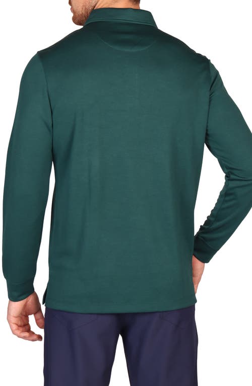 Tailorbyrd Long Sleeve Polo In Green