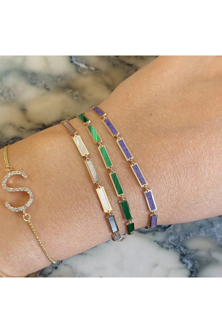 Malachite Bar Bracelet, Alternate, color, Green